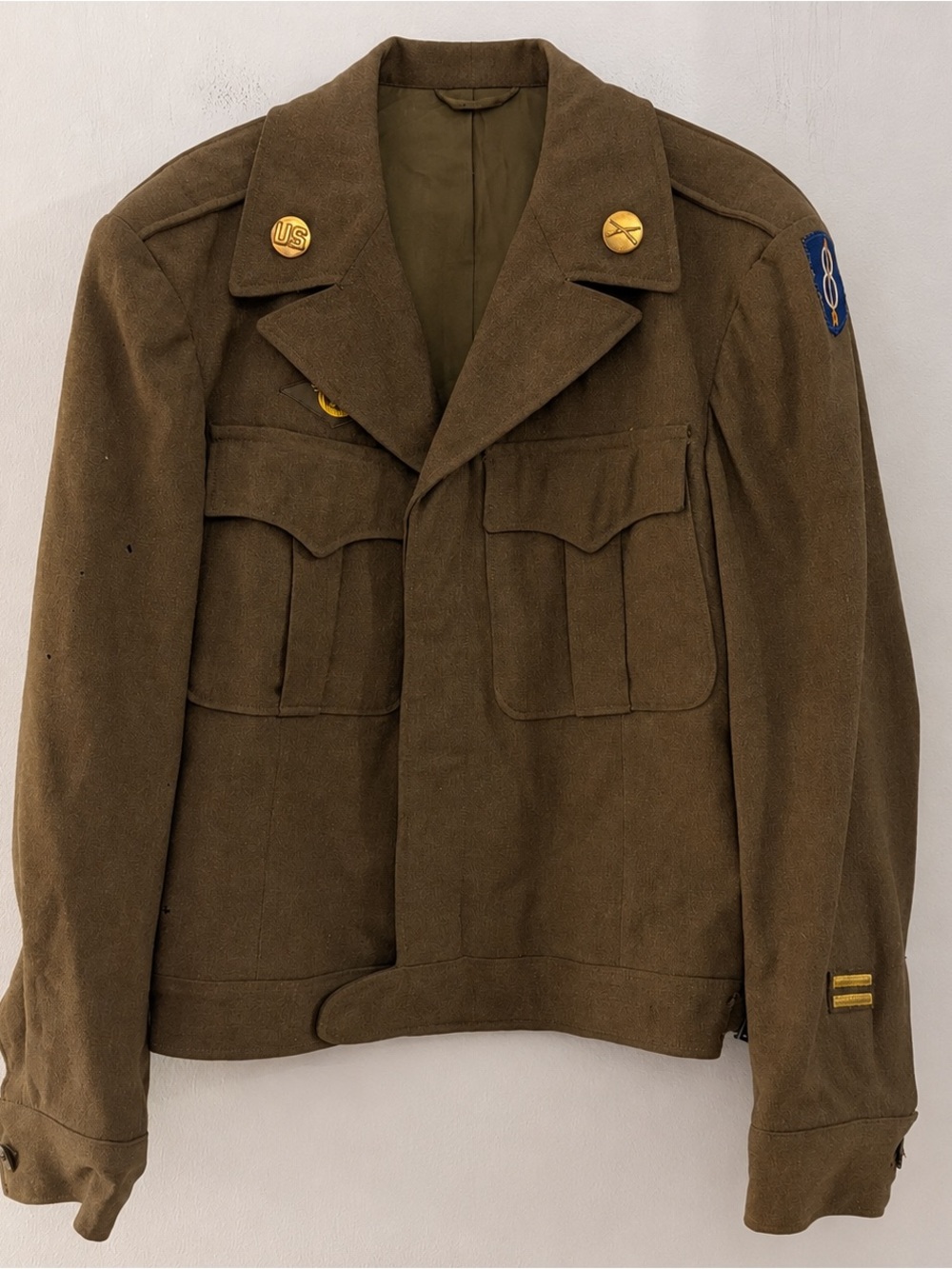 WWII US Army Ike Jacket 38R 8th Air Force Wool Military Jacket